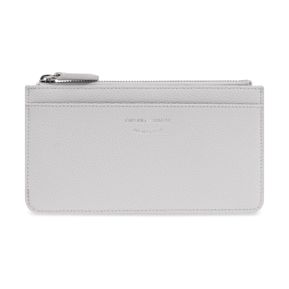 Emporio Armani Leren portemonnee Gray Dames