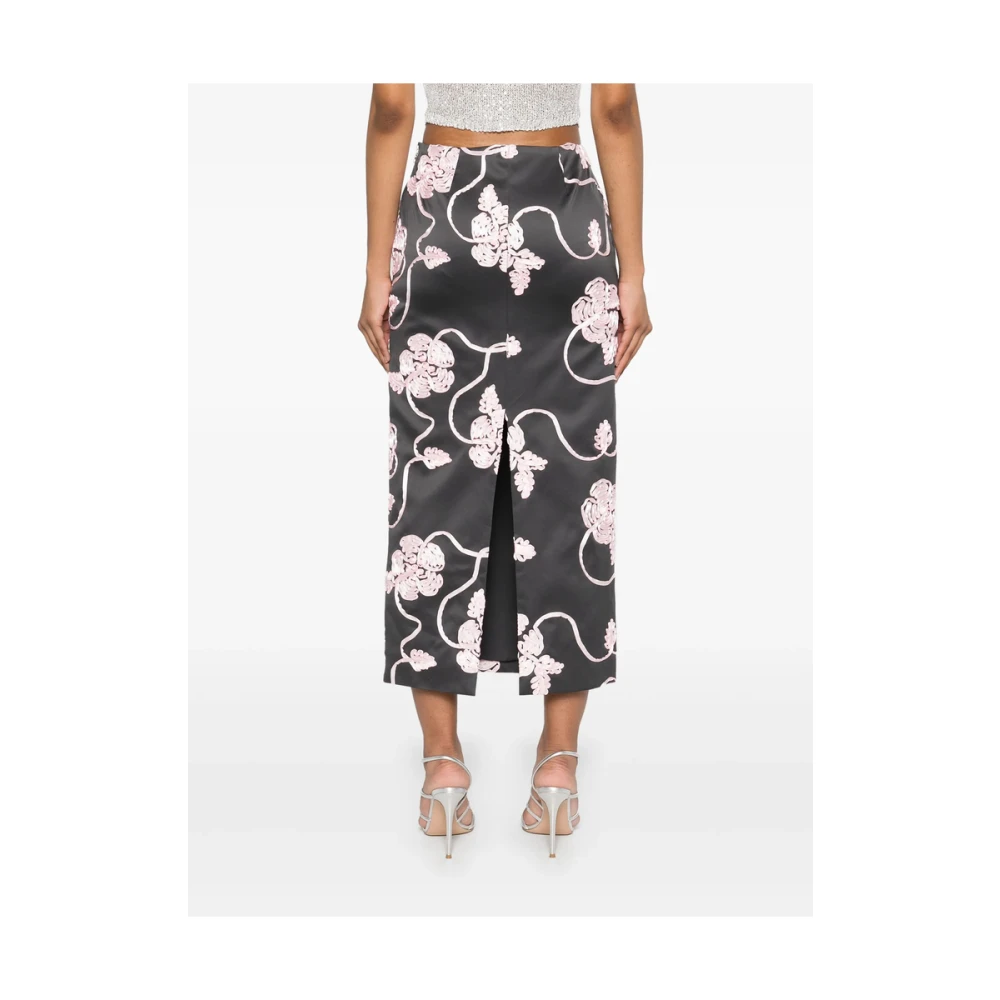 Rotate Birger Christensen Donkergrijze Ritsrok Black Dames