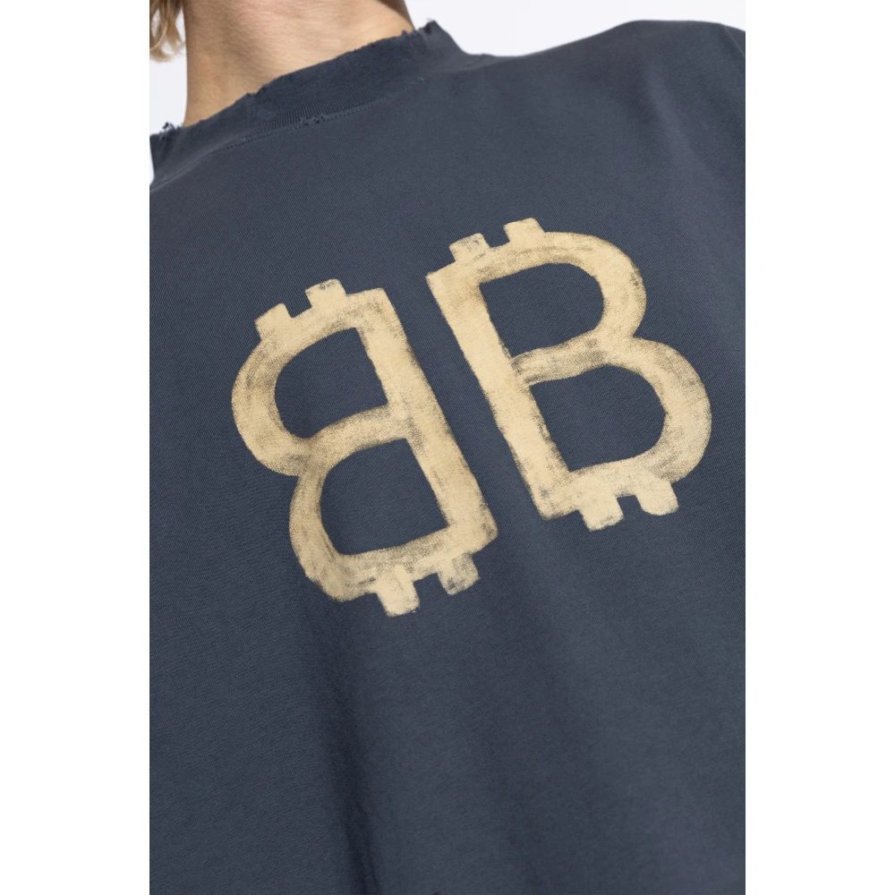 Balenciaga T-shirt met logo Gray Heren