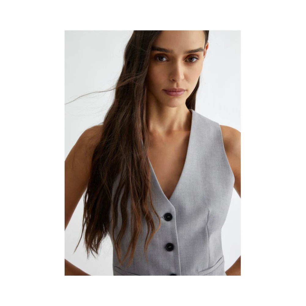 Liu Jo Twill Gilet Array Large Gray Dames