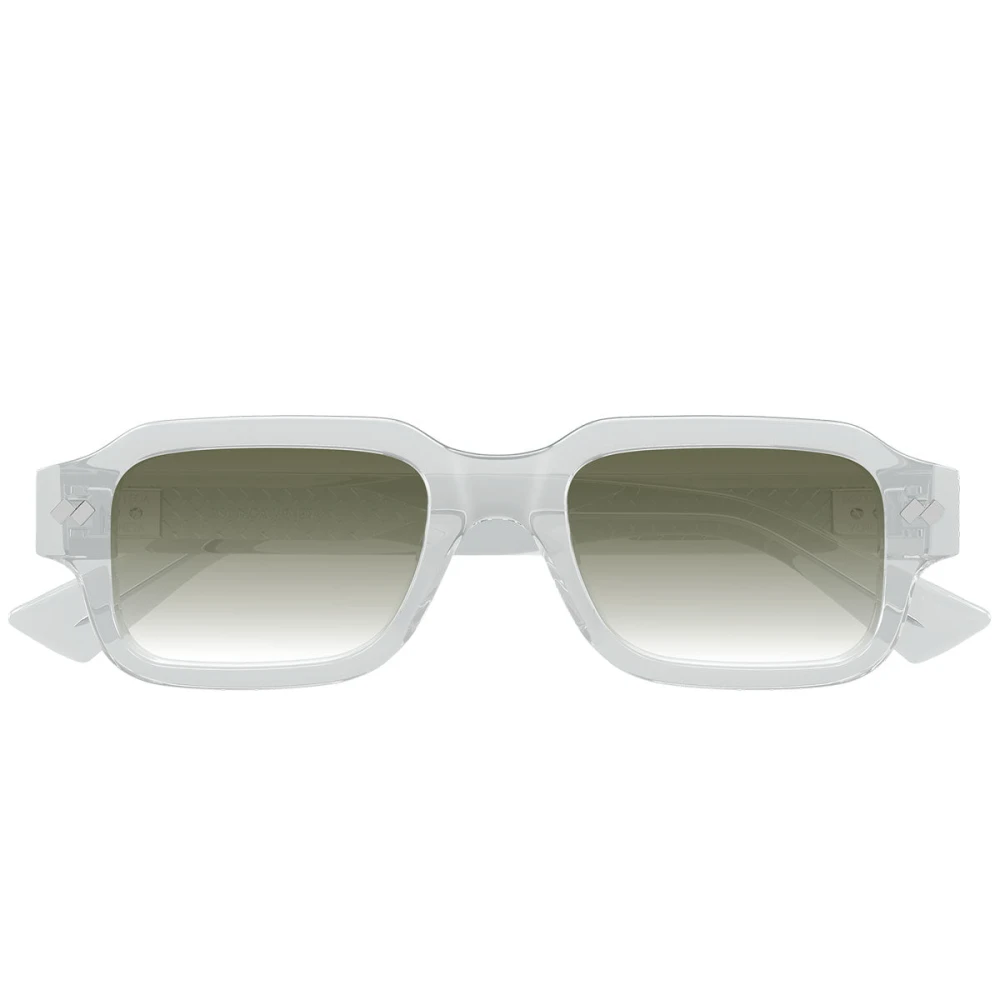 Bottega Veneta Unisex Gray Sunglasses, 51 Mm, Intrecciato Rectangular Sunglasses
