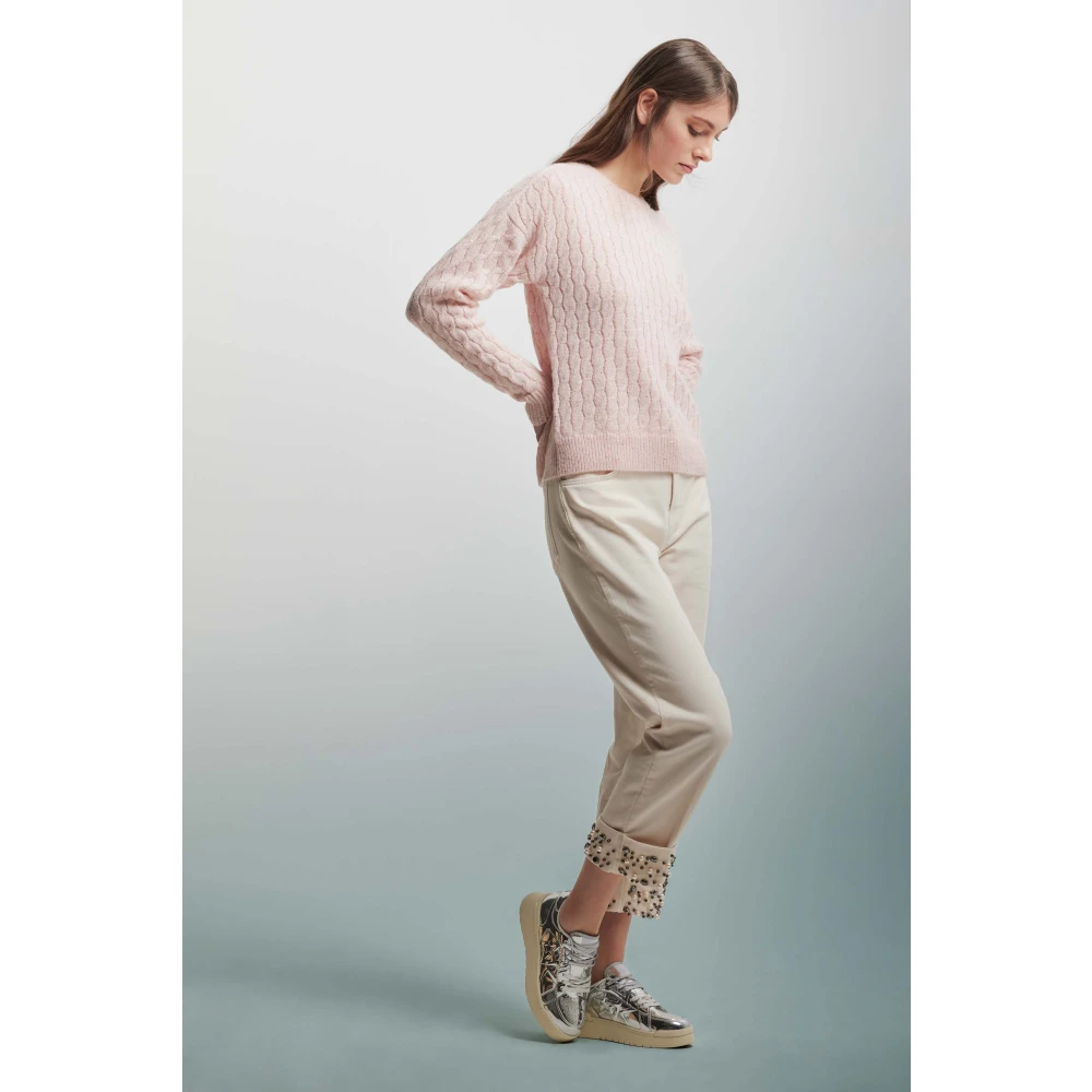 Kocca Betoverende Cable Knit Jumper Pink Dames