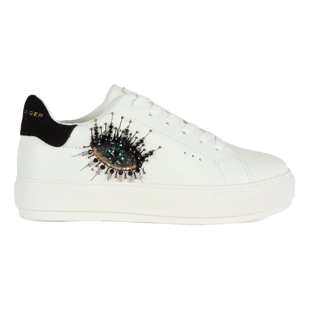 Kurt Geiger Laney Eye Leren Sneakers Dames Schoenen Wit