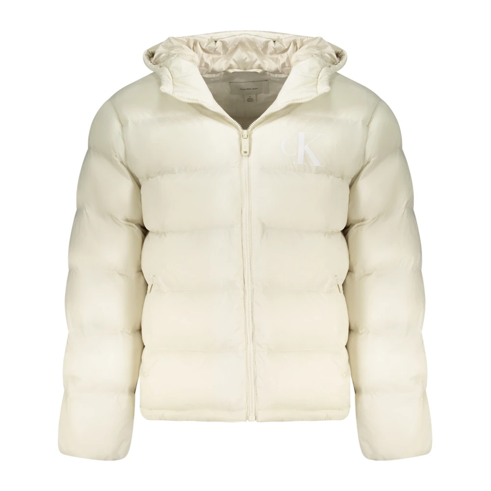 Calvin Klein Men's White Monogram Puffer Jacket