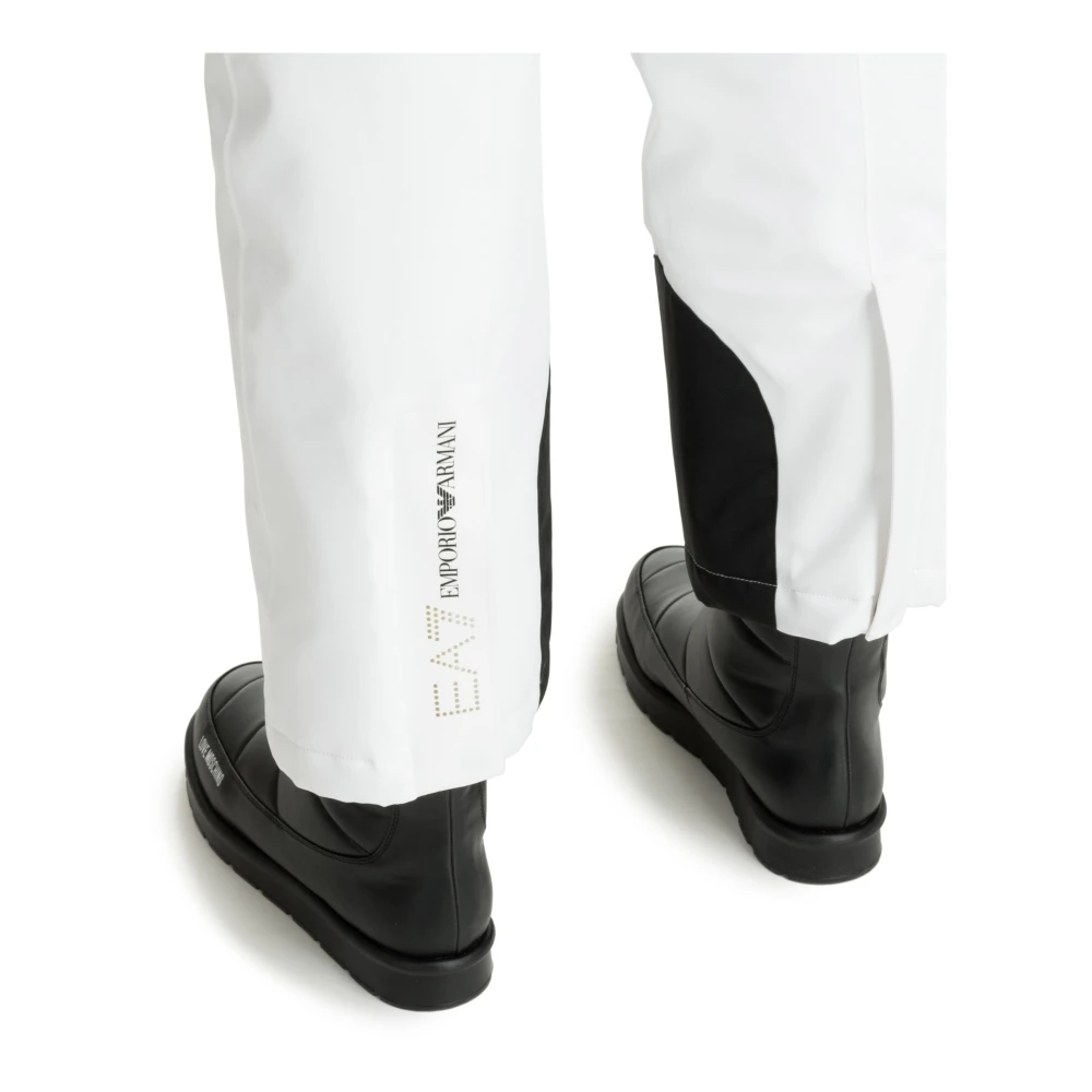 Emporio Armani EA7 Hoge Taille Ski Broek Effen Logo White Dames