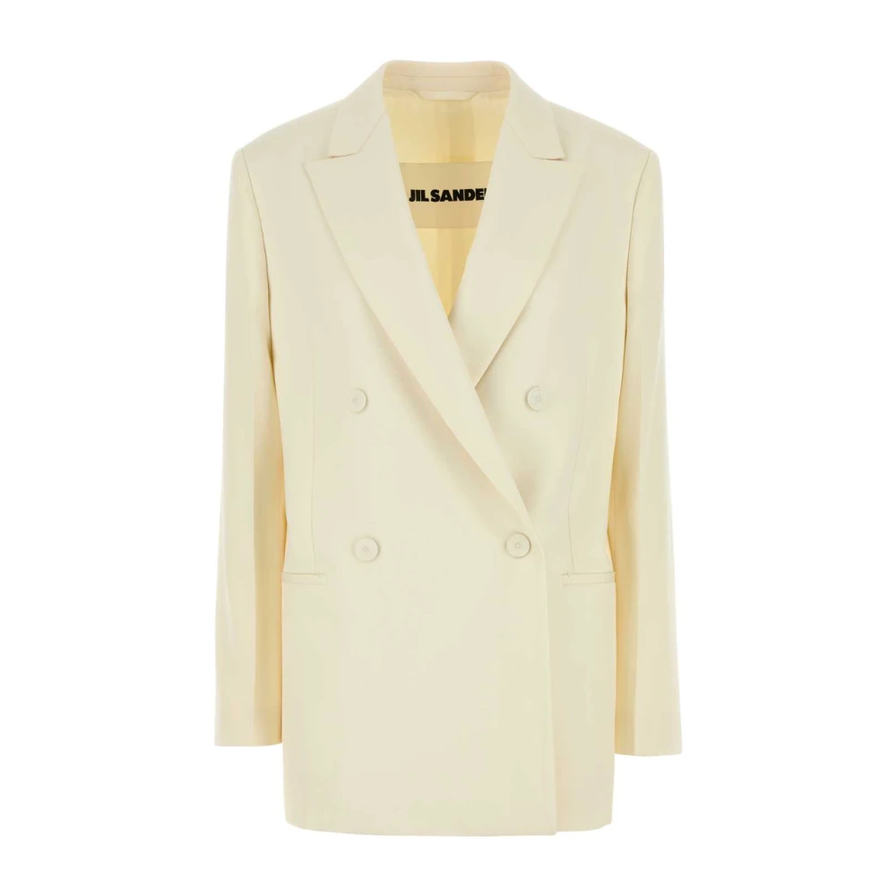 Jil Sander Elegant Cream Wool Blazer Beige Dames