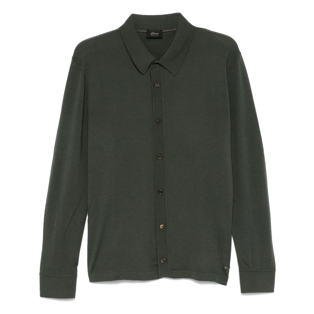 Brioni Luxe wol poloshirt Green Heren