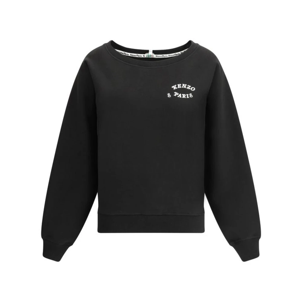 Kenzo Women's Black Sweatshirts,, Plush Monogram Sweatshirt Medium