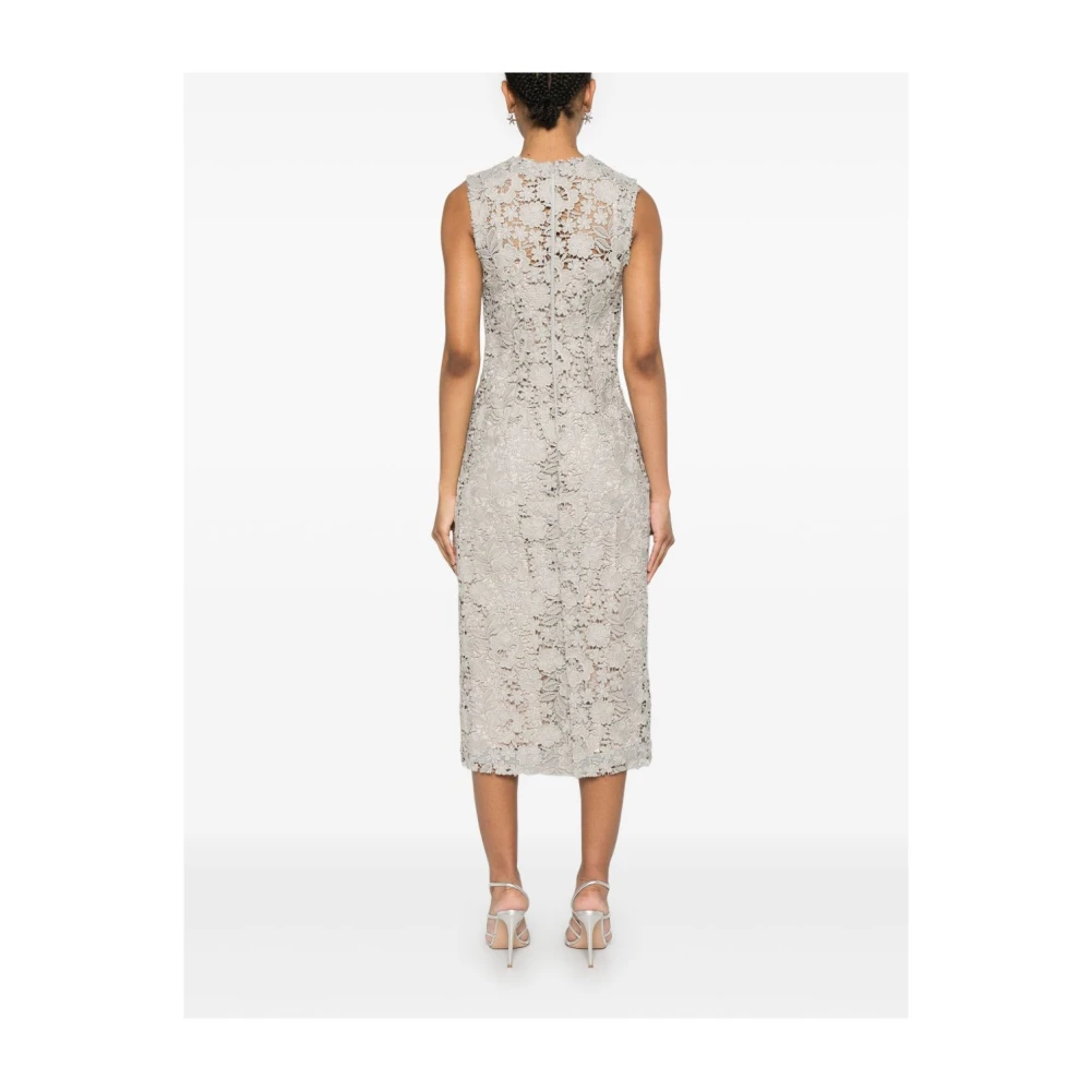 P.a.r.o.s.h. Beige Jurk met Achterritssluiting Gray Dames