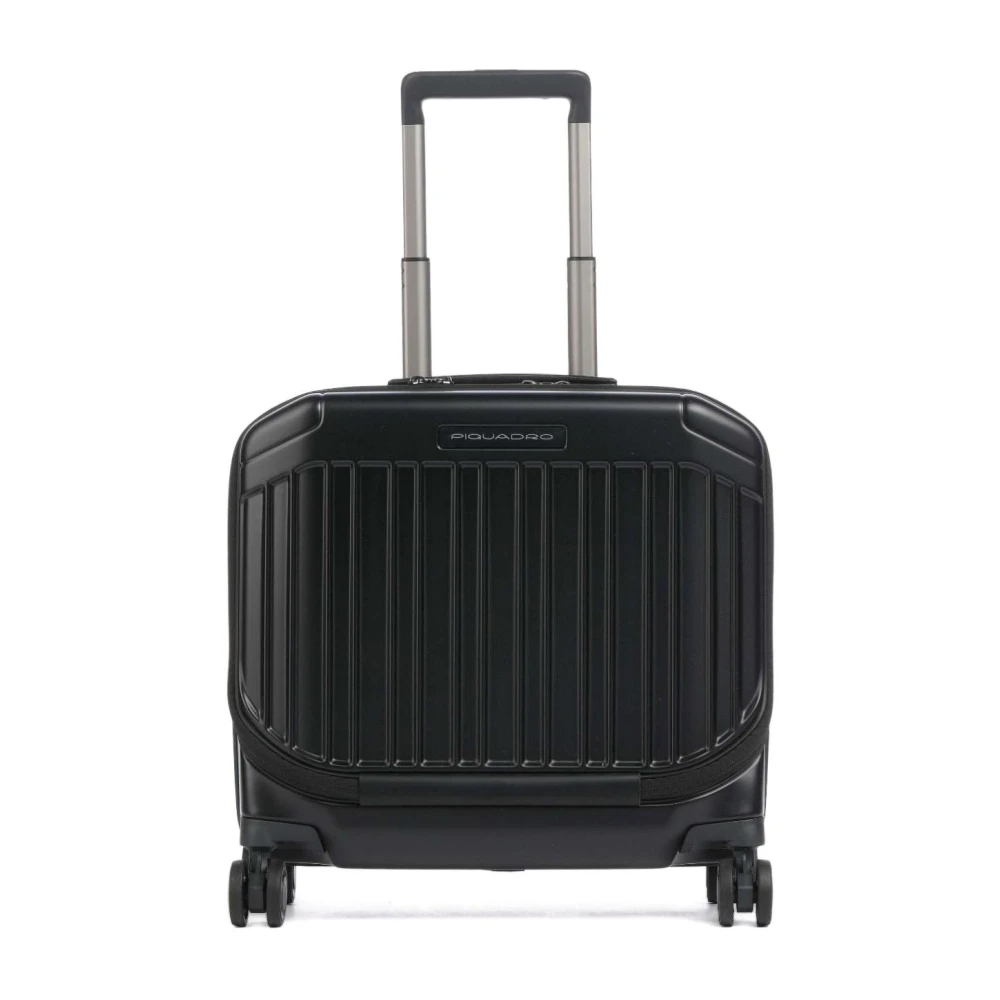 Piquadro Unisex Zwart Koffers One Size, Leer, Pq Light Pilot Case
