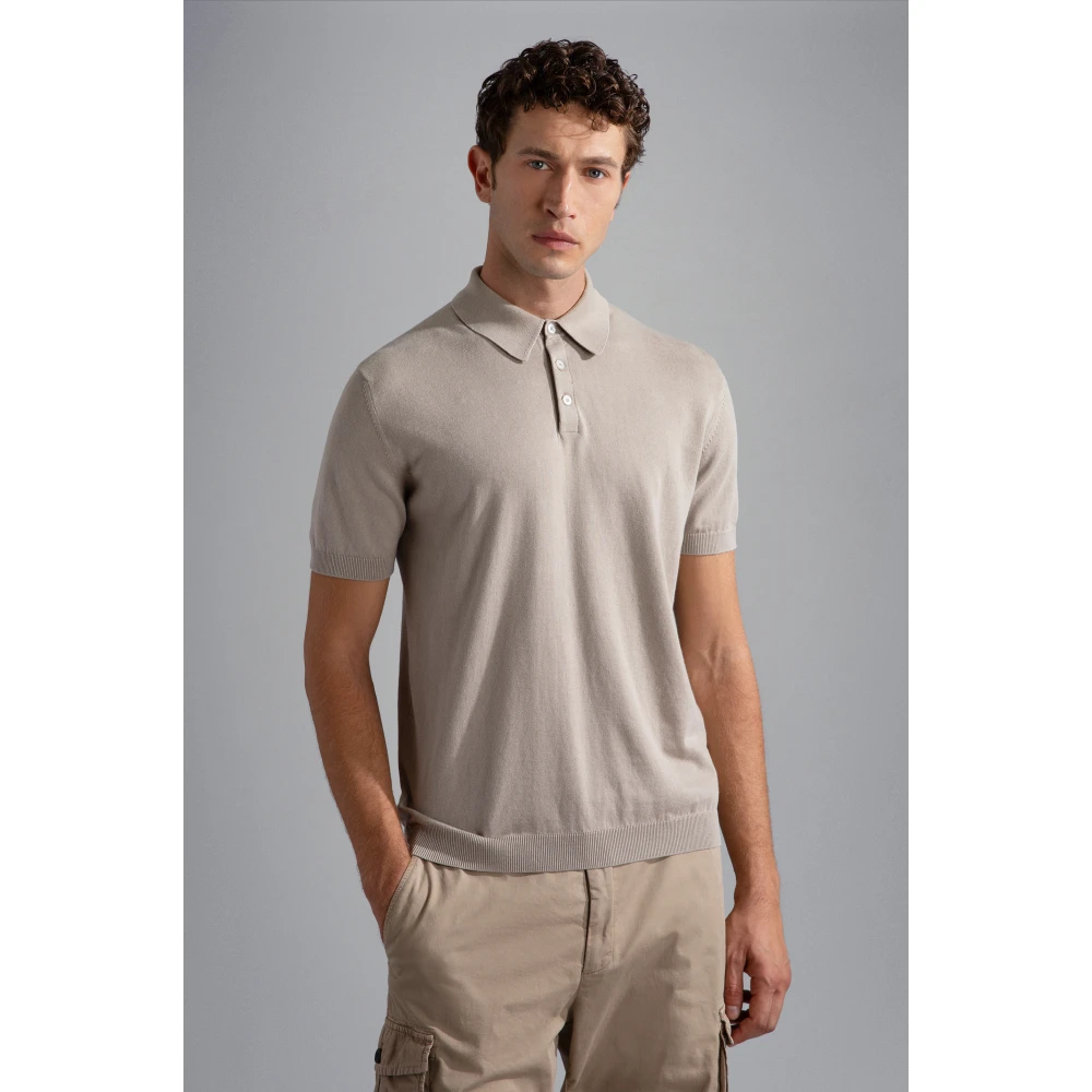 PAUL & SHARK Biologisch Katoen Beige Polo Shirt Beige Heren