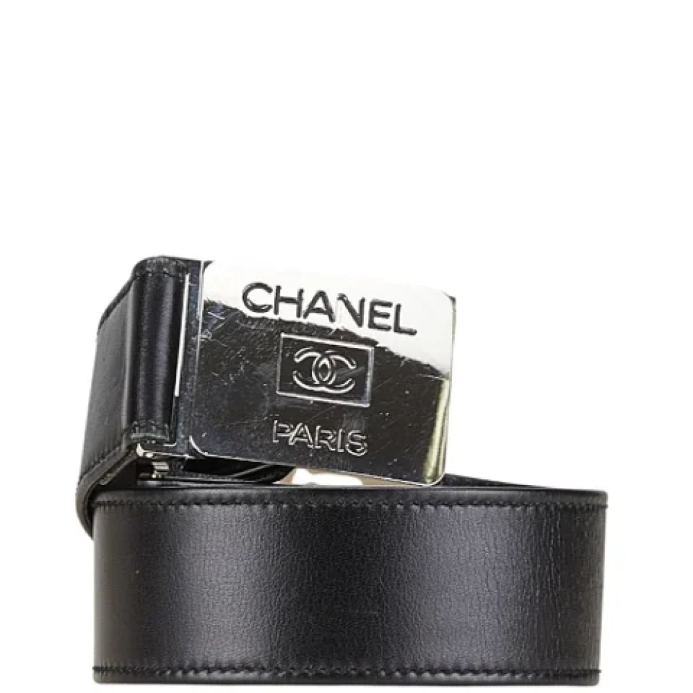Chanel Vintage Pre-owned Leather belts Black Dames