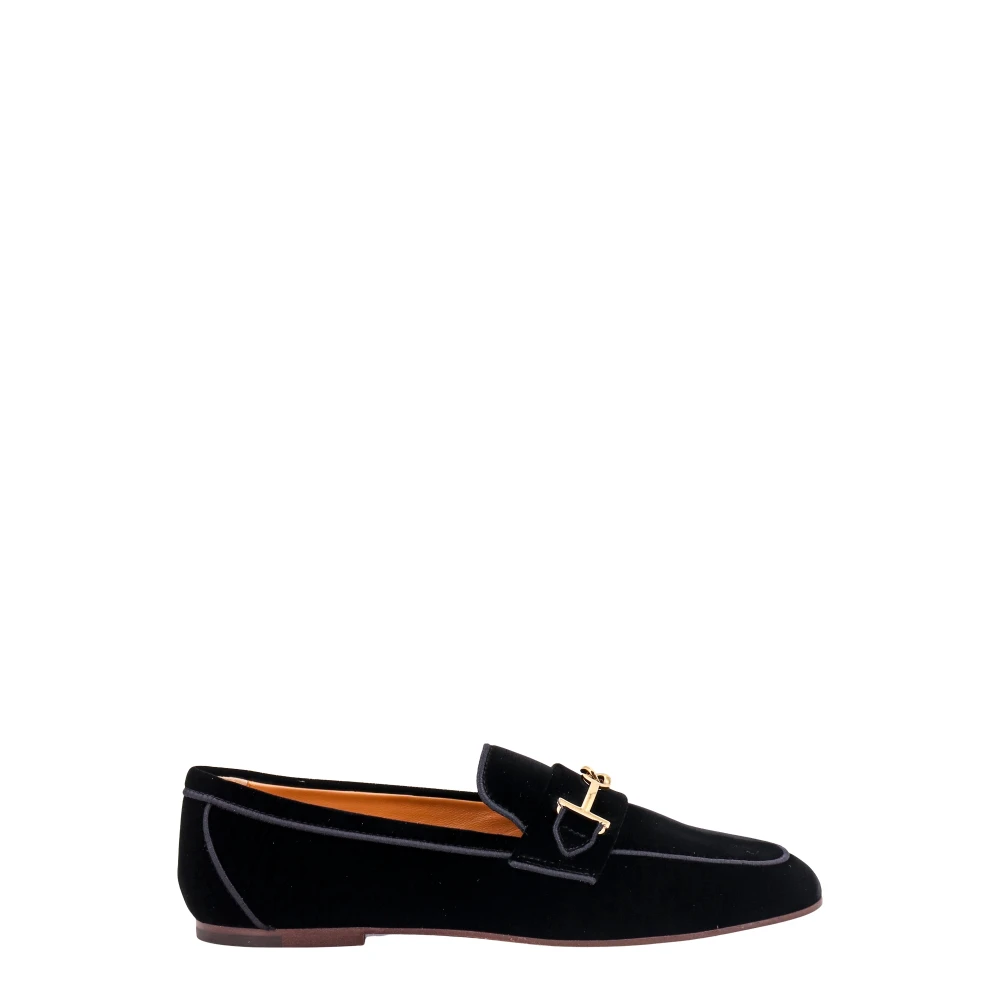 TOD'S Elegante Velvet Loafers voor Dames Black Dames