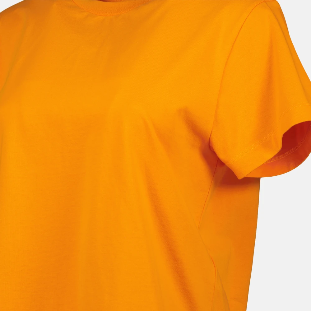 MM6 Maison Margiela Oranje Katoenen T-shirt met Gerimpelde Rug Orange Dames