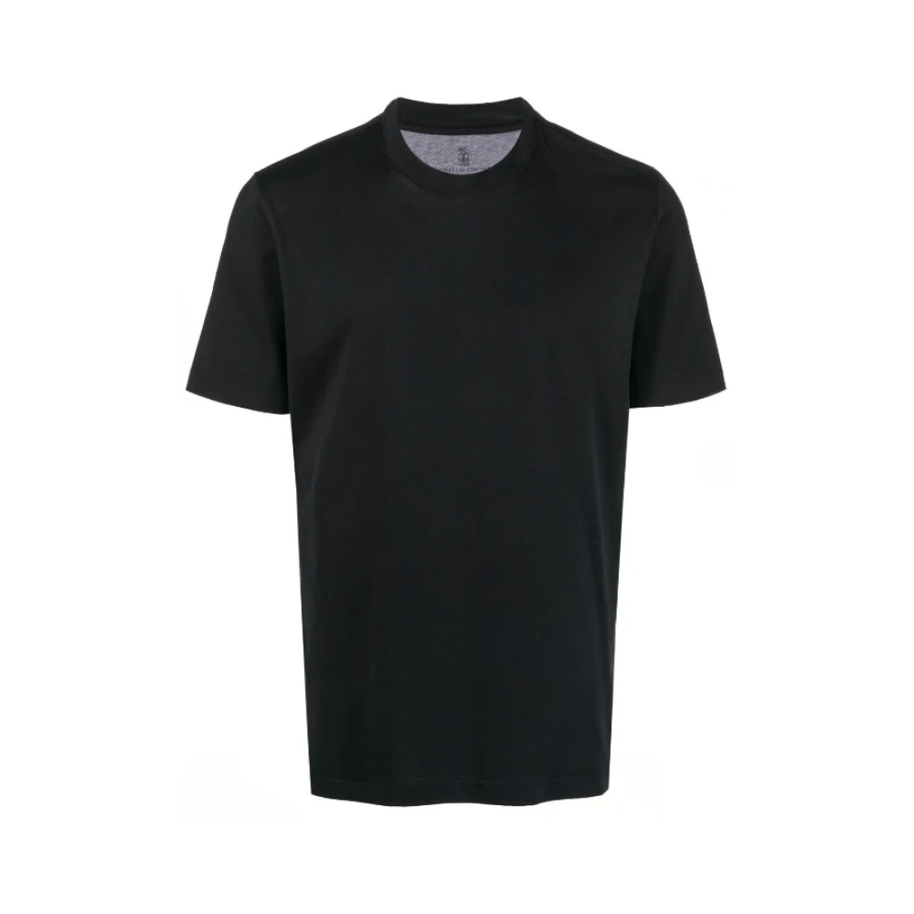 BRUNELLO CUCINELLI Klassiek Zwart Crew-Neck T-Shirt Black Heren