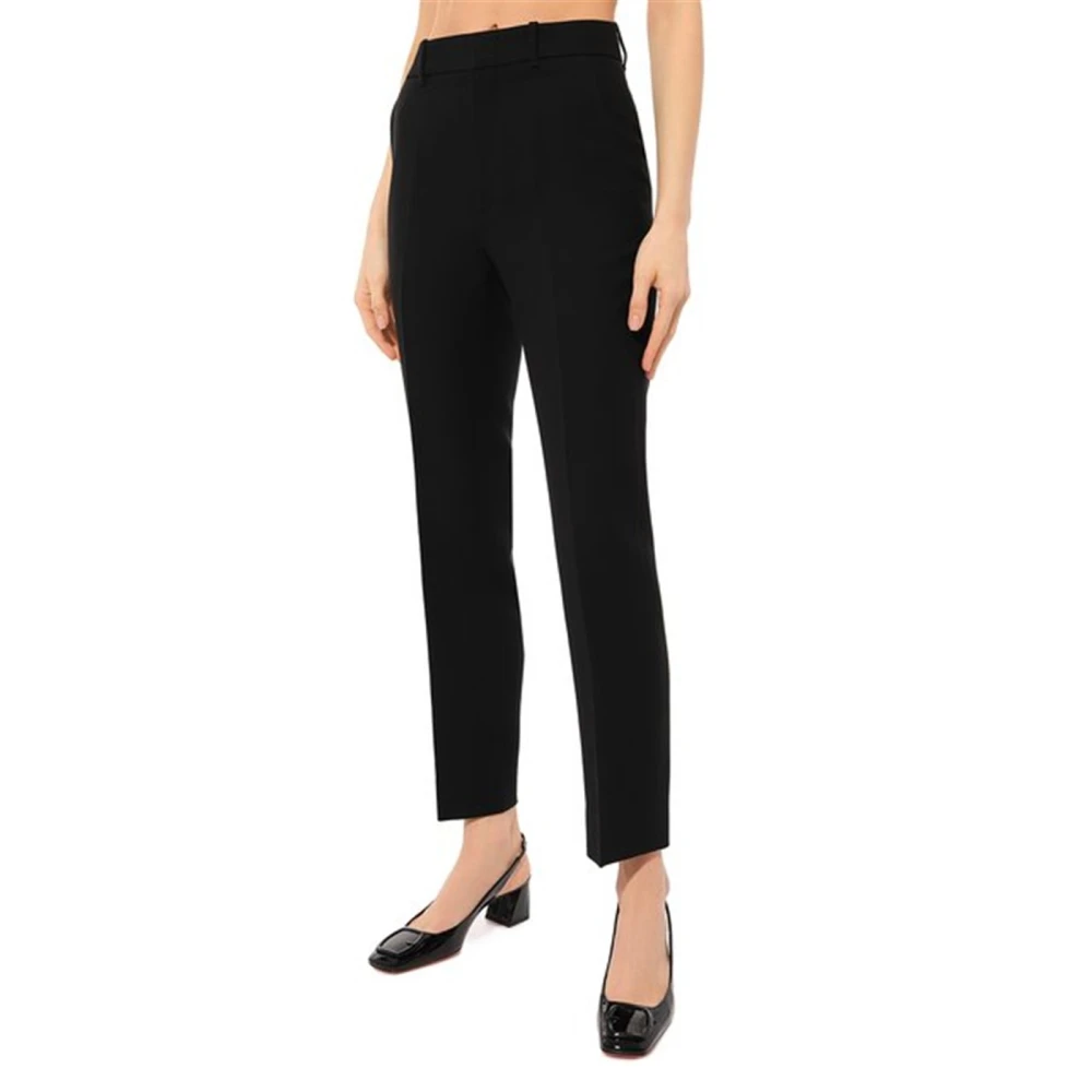 Gucci Zwarte Zijden en Wollen Broek Black Dames