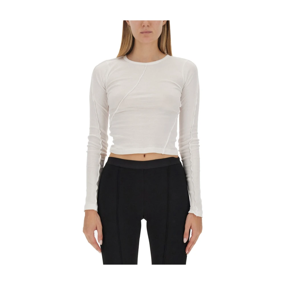 Helmut Lang Katoenen Jersey Longsleeve Top White Dames