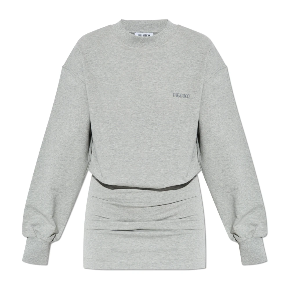The Attico Women's Gray Dress With Logo - Short Dresses - Xs - Dresses