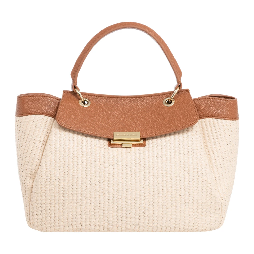 Armani Exchange Women's Beige Handbags, One Size, Multicolour Crochet Handbag With Adjustable Strap