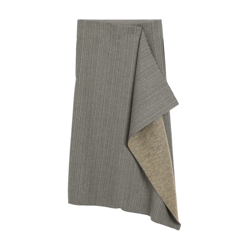 Ami Paris Multicolor Ull Midi Herringbone Omlottkjol