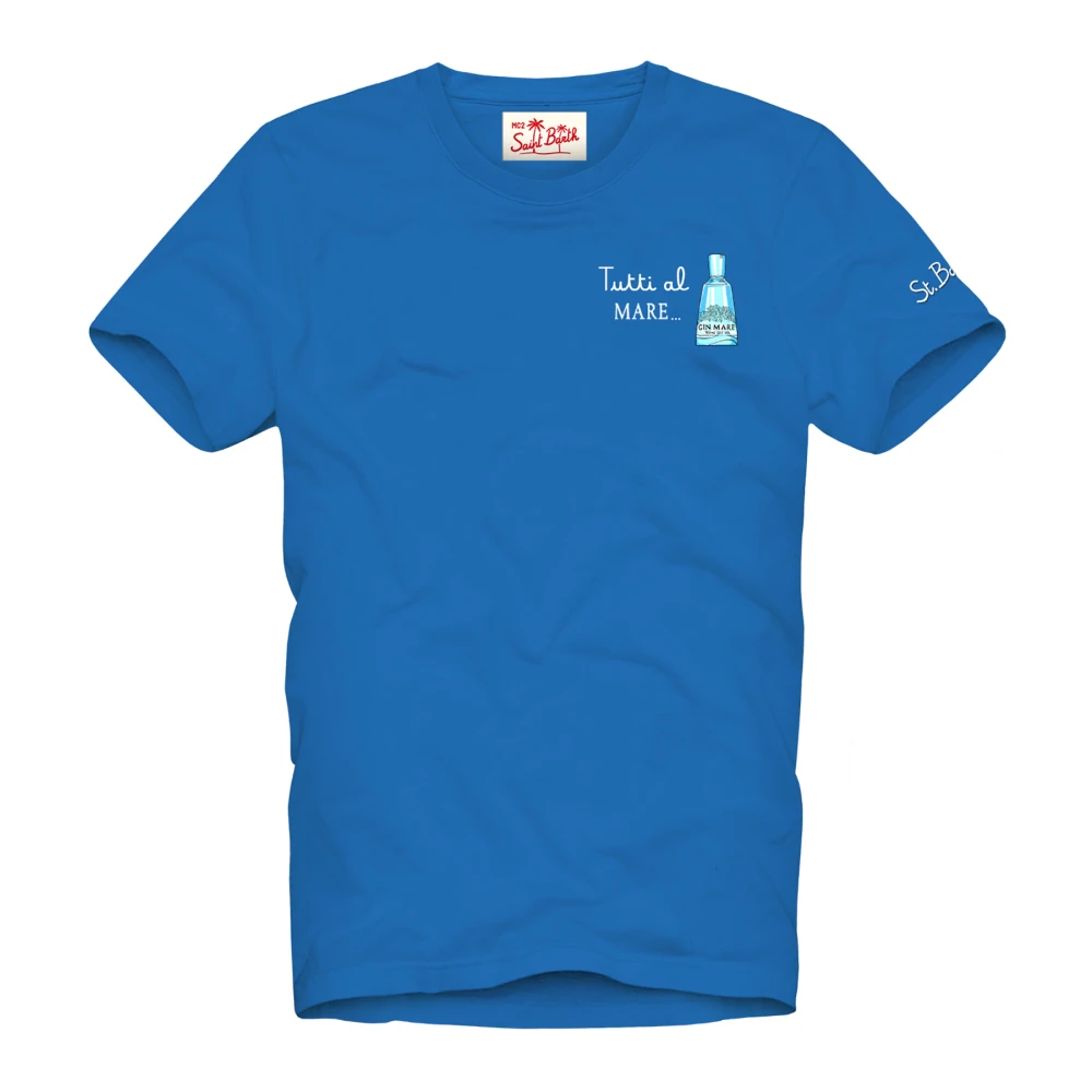 MC2 Saint Barth Blauwe T-shirts en Polos Blue Heren