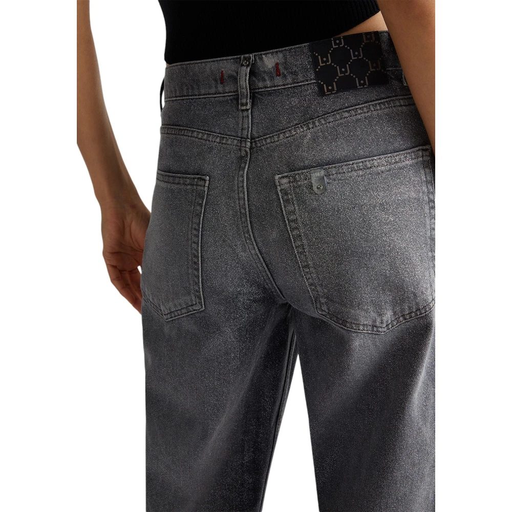 Liu Jo Glitter Zwart Zilver Denim Broek Gray Dames