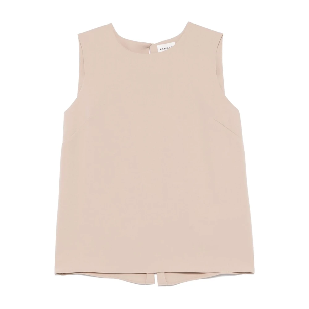 P.a.r.o.s.h. Beige Mouwloze Top Traan Sluiting Beige Dames