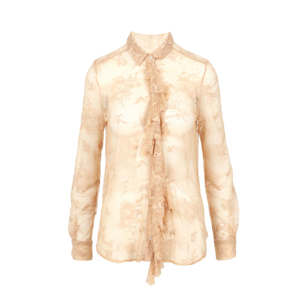 Aniye By Overhemd met kantkraag Beige Dames
