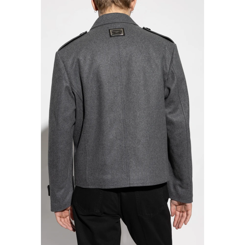 Dolce & Gabbana Wollen jas Gray Heren