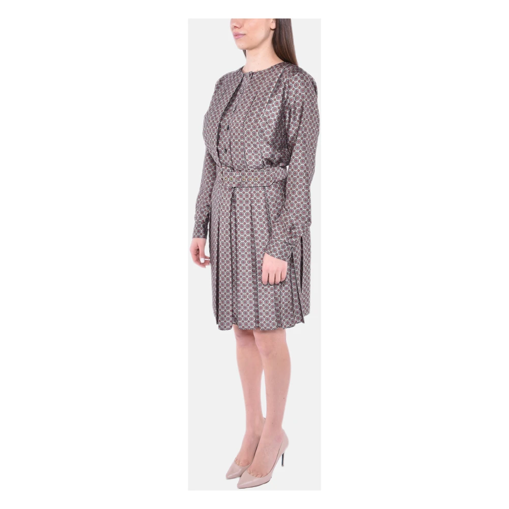 MVP wardrobe Multicolor Geplisseerde Twill Jurk Gray Dames