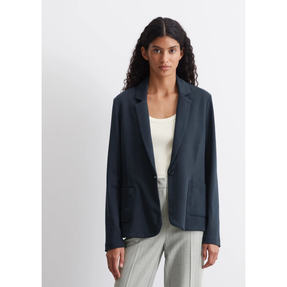 Marc O'Polo Gewone jersey blazer Blue Dames