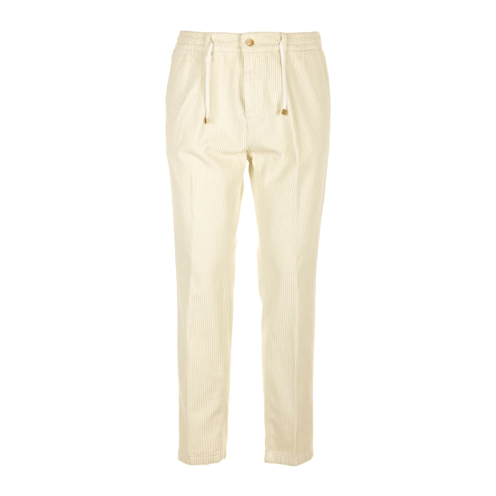 Cruna Slim Tapered One Pleat Byxor Yellow, Herr