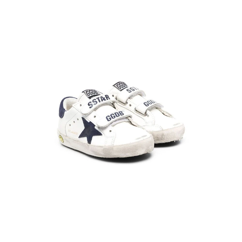 Golden Goose Vita/svarta läder/suede Super-Star sneakers White, Pojke