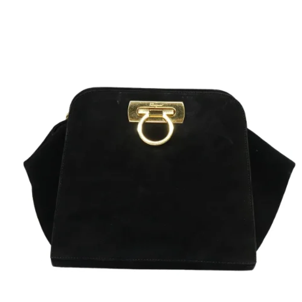 Salvatore Ferragamo Pre-owned Suede shoulder-bags Black Dames