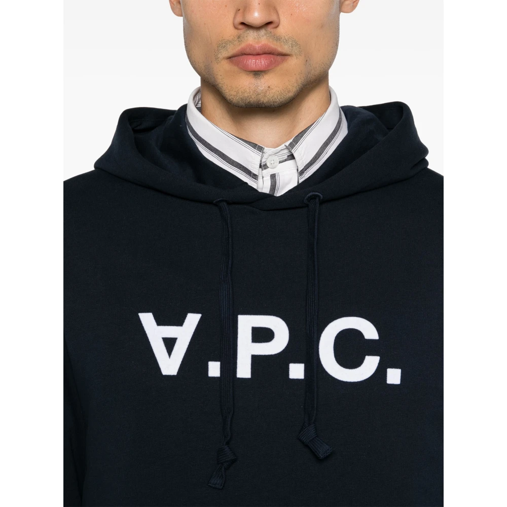 A.p.c. Katoenen hoodie in verschillende kleuren Blue Heren