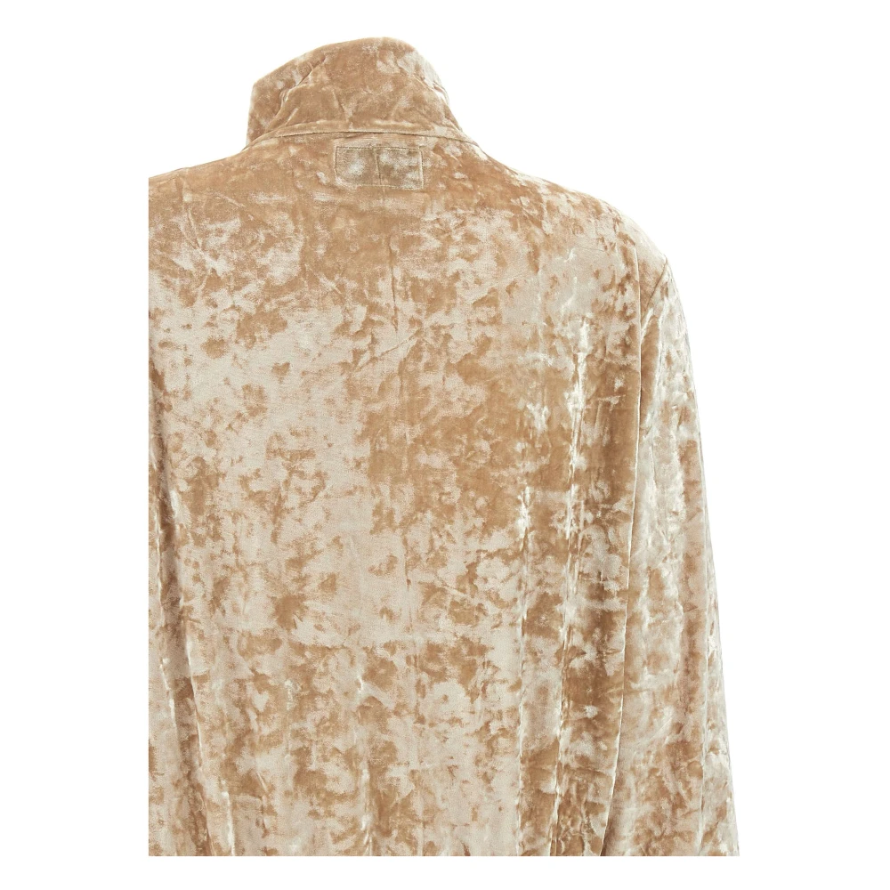 MC2 Saint Barth Chenille Sweatshirt 'Miriam' Ivoor Volledige Rits Beige Dames