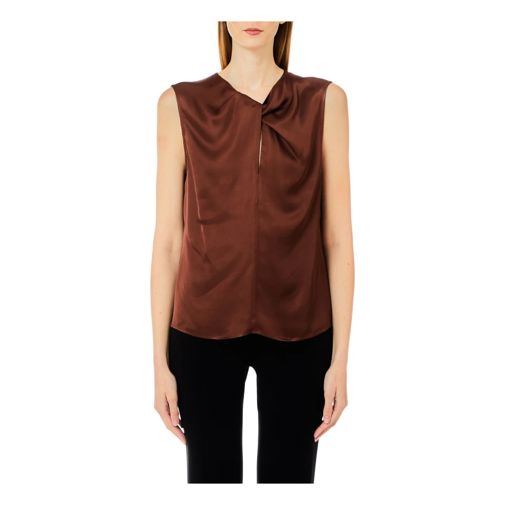 Liu Jo Stijlvolle Top met Ruches Brown Dames