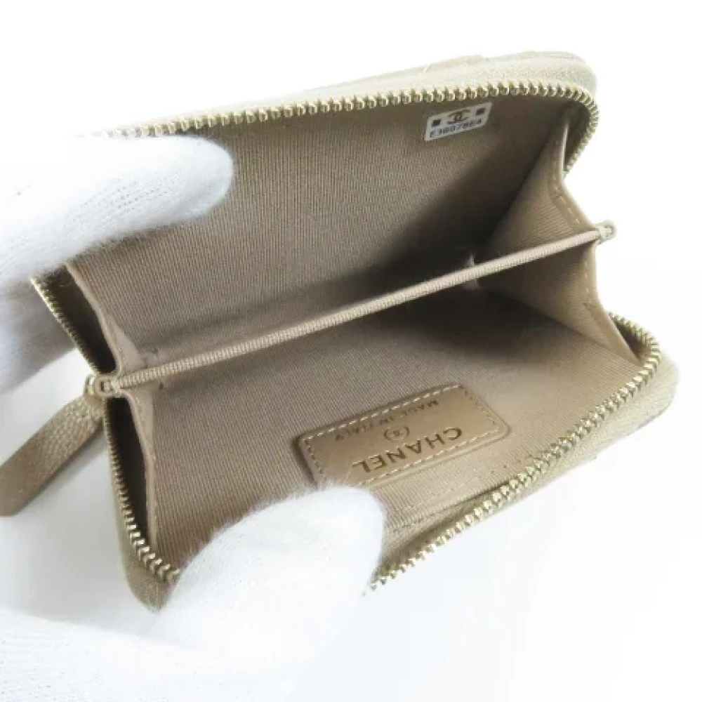 Chanel Vintage Pre-owned Leather wallets Beige Dames