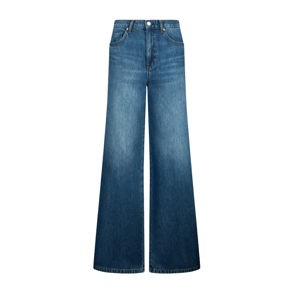 Liu Jo Kvinno Blå Jeans Dam, W24, Bomull, Utsvängda Jeans Med Sidoslitsar