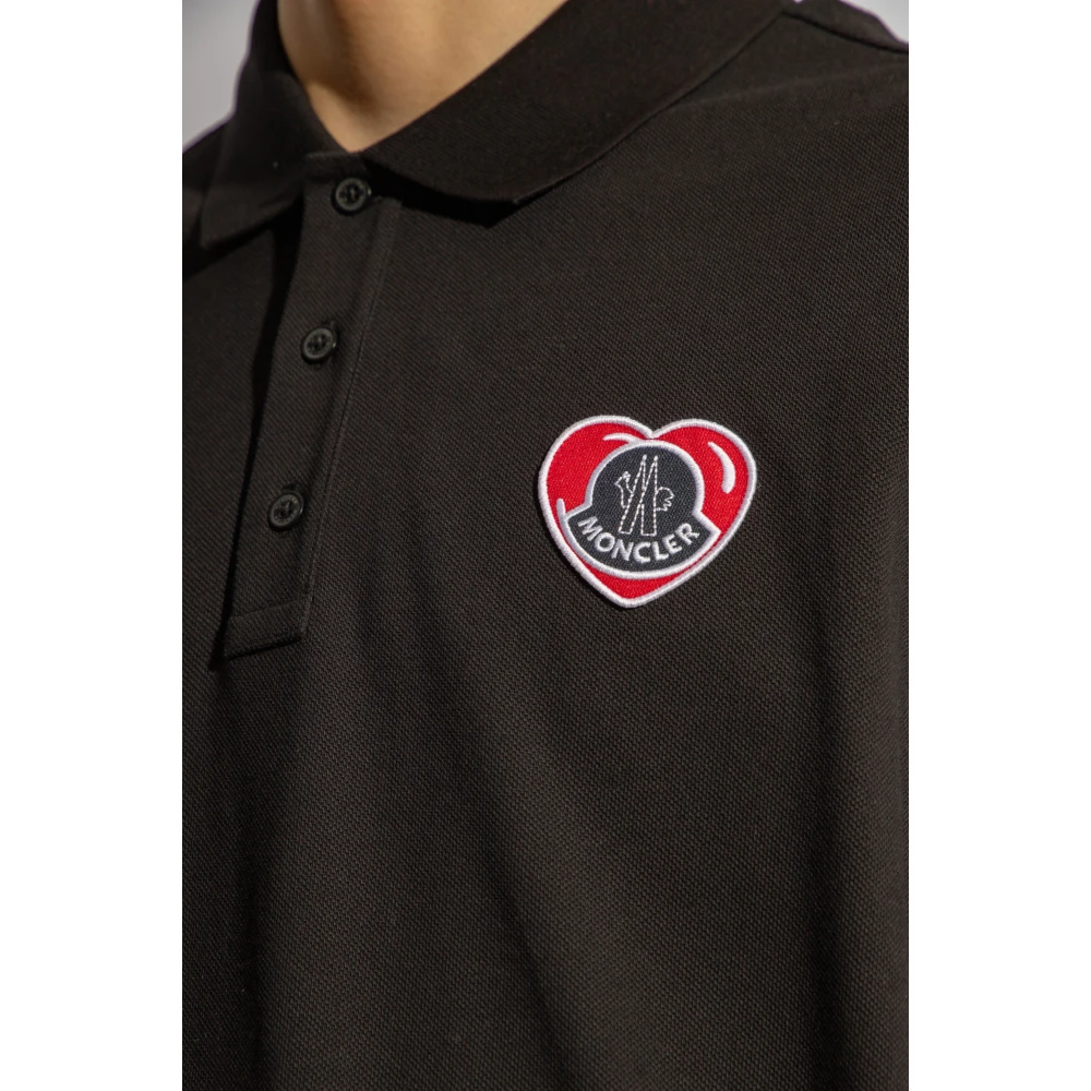 Moncler Polo shirt met logo Black Heren