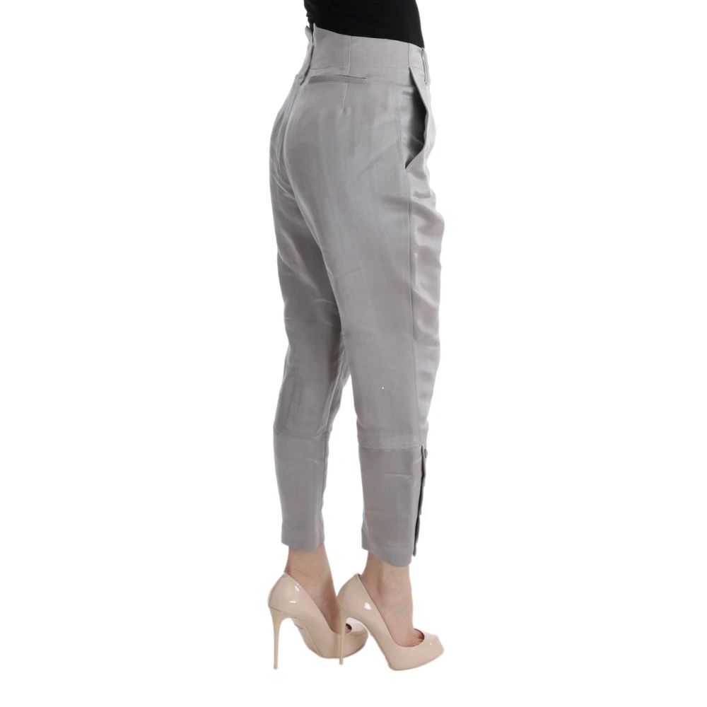 Ermanno Scervino Elegante Grijze Zijden Geknipte Broek Gray Dames