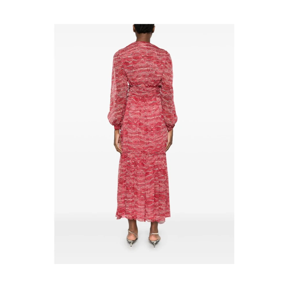 Isabel Marant Étoile Poppy Red Etoile Jurk met Zijstrik Multicolor Dames