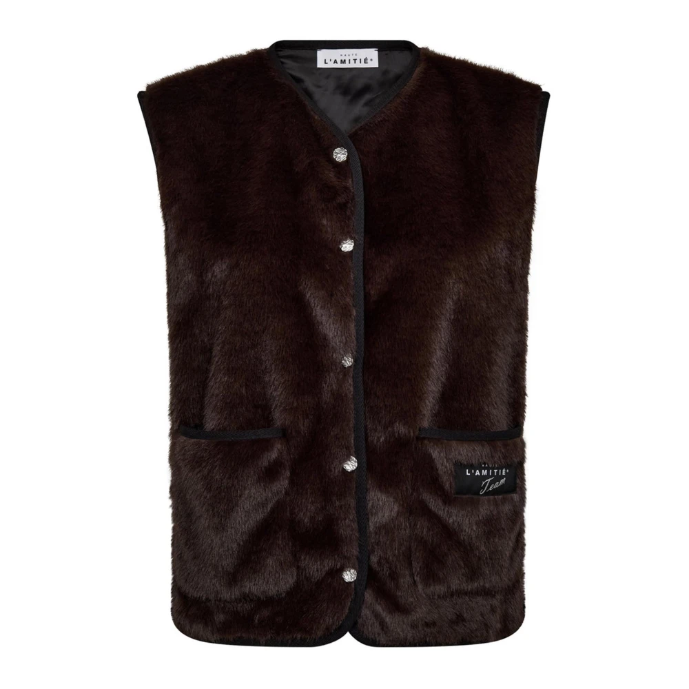 Haute L'amitié Donna Marrone Fur Tech Vest
