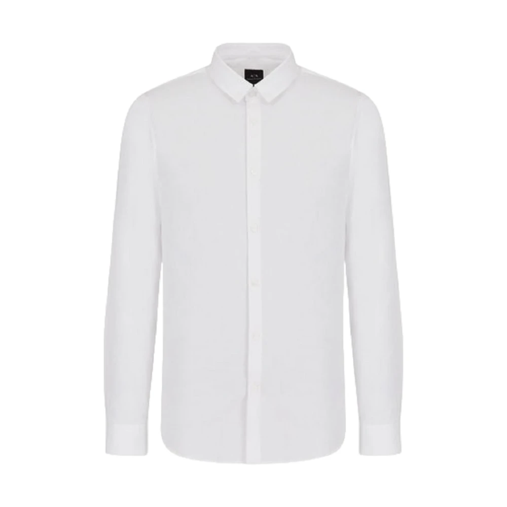 Armani Exchange Classic Slim Fit Stretch Poplin Shirt - Male - Formal Shirts - White - S - Shirts - Image 2