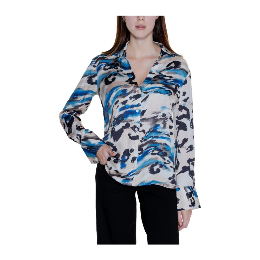 Guess Luipaardprint Lange Mouw Blouse Multicolor Dames