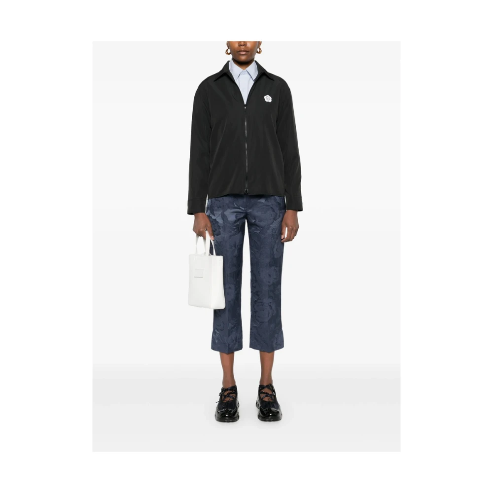Kenzo Zwarte Rits-Front Klassieke Kraag Overhemd Black Dames