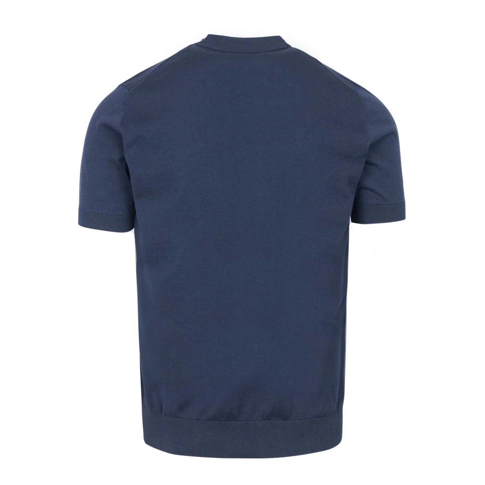 Paolo Pecora Blauw Katoenen T-shirt Regular Fit Blue Heren