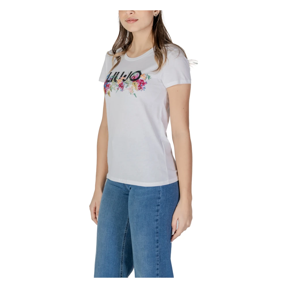 Liu Jo Korte mouw katoenen T-shirt lente zomer White Dames
