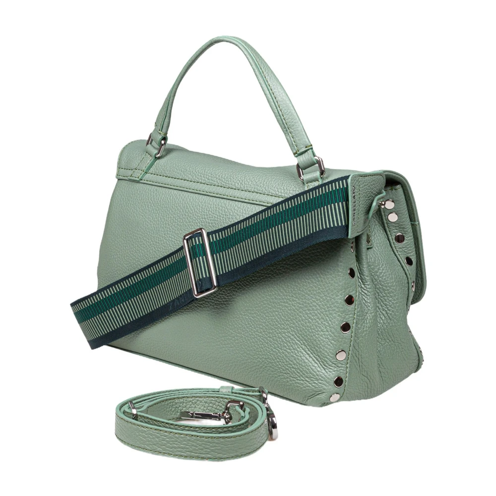 Zanellato Groene leren schoudertas Twist Lock Green Dames