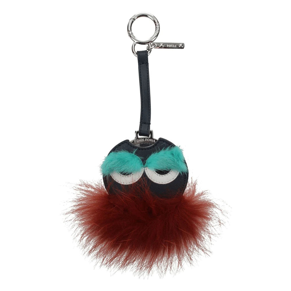 Fendi Women's Multicolor Bag Accessories, One Size, Fur Keychain With Mirror Detail